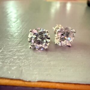 JCM Jacmel Mauritius 925  Sterling Silver Post CZ Earrings